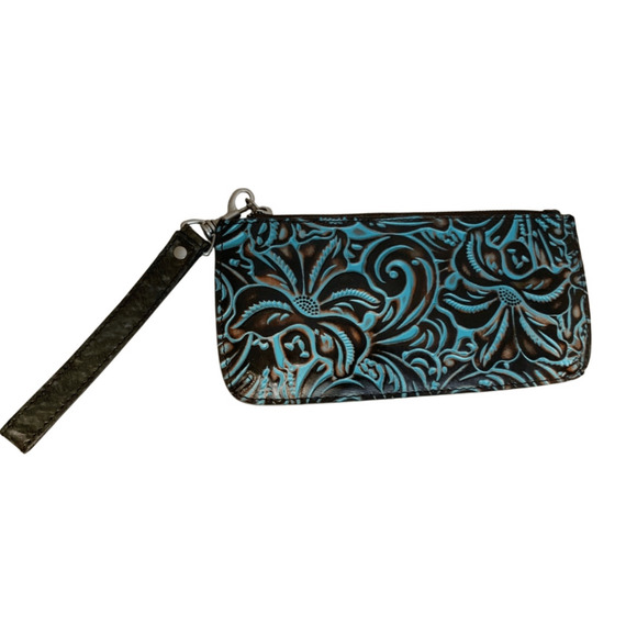 Patricia Nash Tooled Leather Wristlet Wallet - Picture 1 of 9